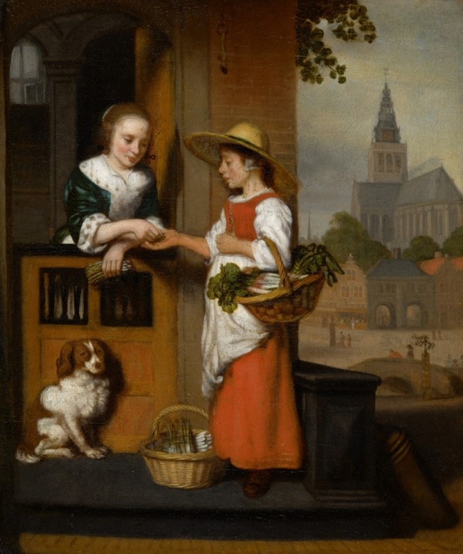 Vegetable Seller, 1659 | Nicolaes Maes | Giclée Canvas Print