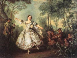 Mademoiselle de Camargo Dancing, 1730 von Nicolas Lancret | Leinwand Kunstdruck