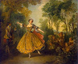 Mlle Camargo Dancing, c.1710/43 von Nicolas Lancret | Leinwand Kunstdruck
