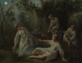 Die Vier Tageszeiten: Abend, c.1739/41 von Nicolas Lancret | Leinwand-Kunstdruck