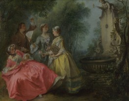 Die vier Tageszeiten: Mittag, c.1739/41 von Nicolas Lancret | Leinwand-Kunstdruck