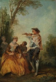 Mit einem zärtlichen Lied..., 1725 von Nicolas Lancret | Leinwand-Kunstdruck