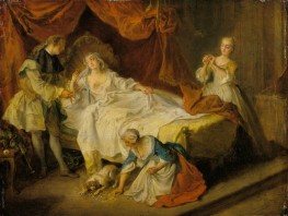 Der kleine Hund, der Geld und Edelsteine schüttelt, c.1737/38 | Nicolas Lancret