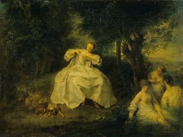 Women Bathing, c.1718/20 by Nicolas Lancret | Canvas Print