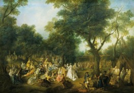 Fest in einem Wald, 1722 von Nicolas Lancret | Giclée Leinwand-Kunstdruck