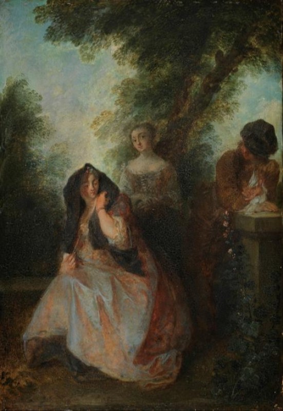 'In dieser angenehmen Einsamkeit...', n.d. | Nicolas Lancret | Giclée Leinwand-Kunstdruck