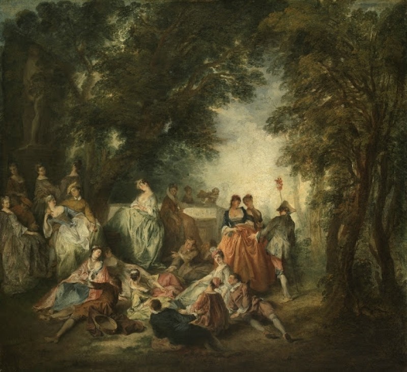 Fête Galante, c. 1730 | Nicolas Lancret | Giclée Leinwand-Kunstdruck