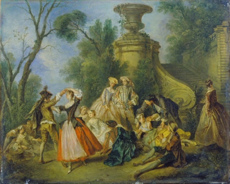 Pastorale Festlichkeiten, 1738 | Nicolas Lancret | Giclée Leinwand-Kunstdruck
