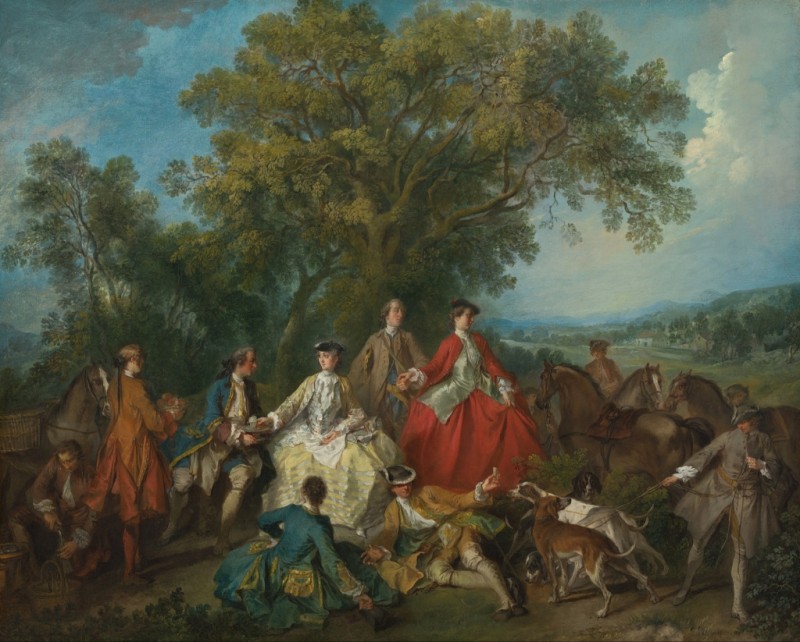 Picknick nach der Jagd, c.1735/40 | Nicolas Lancret | Giclée Leinwand-Kunstdruck