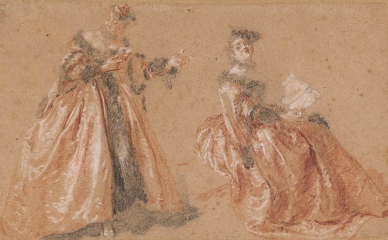 Zwei elegante Frauen in polnischer Tracht, 1723 | Nicolas Lancret | Giclée Papier-Kunstdruck