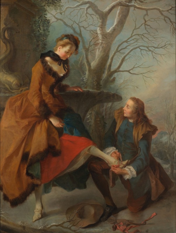 Fastening the Skate, 1743 | Nicolas Lancret | Giclée Canvas Print