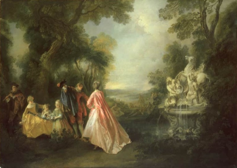 The Dance at the Pegasus Fountain, n.d. | Nicolas Lancret | Giclée Canvas Print