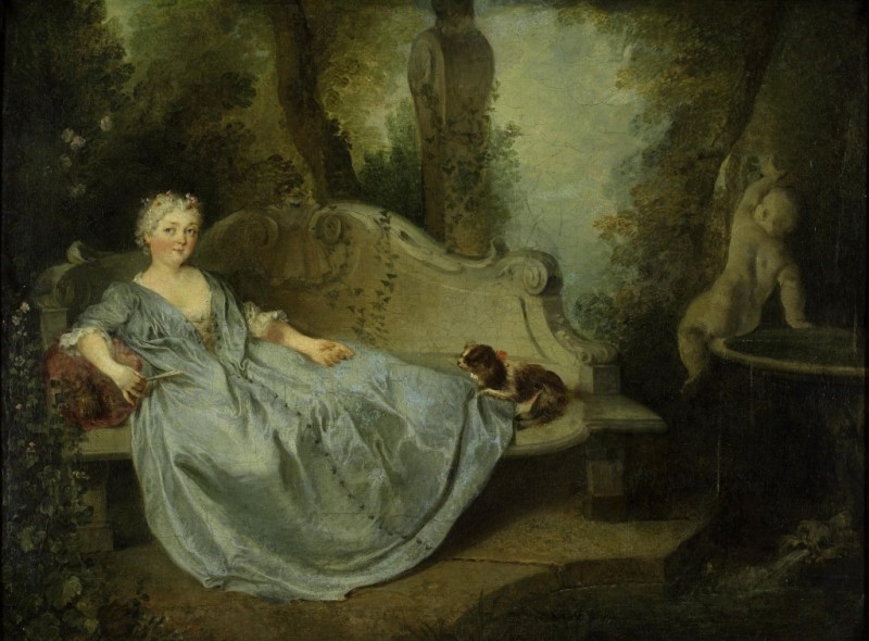 Portrait of a Lady in a Garden, c.1730/40 | Nicolas Lancret | Giclée Canvas Print