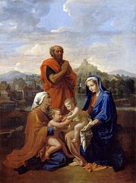 Nicolas Poussin | The Holy Family with St. John, St. Elizabeth and St. Joseph Praying, 1656 | Giclée Canvas Print