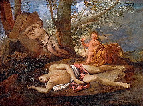 Echo and Narcissus, c.1630 | Nicolas Poussin | Giclée Leinwand Kunstdruck