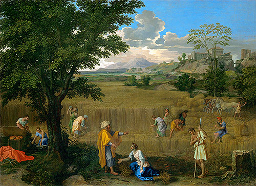Summer (Ruth and Boaz), c.1660/64 | Nicolas Poussin | Giclée Leinwand Kunstdruck