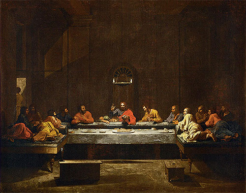 Die Heilige Eucharistie, c.1638/40 von Nicolas Poussin | Leinwand-Kunstdruck