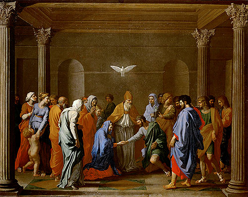 Die Vermählung der Jungfrau, c.1638/40 von Nicolas Poussin | Leinwand-Kunstdruck