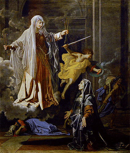 Saint Francoise Romana and the Miracle of the Plague, c.1657 | Nicolas Poussin | Giclée Leinwand Kunstdruck