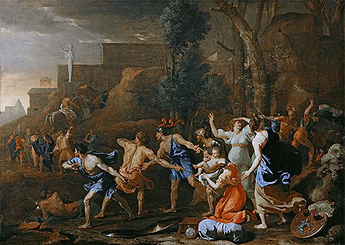 The Saving of the Infant Pyrrhus, 1634 | Nicolas Poussin | Giclée Leinwand Kunstdruck