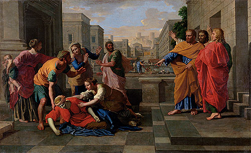 The Death of Sapphira, c.1654/56 | Nicolas Poussin | Giclée Leinwand Kunstdruck