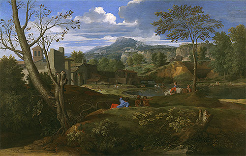 Landscape with Buildings, c.1648/51 | Nicolas Poussin | Giclée Leinwand Kunstdruck