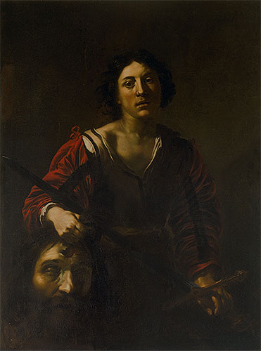 David with the Head of Goliath, c.1615/20 | Nicolas Poussin | Giclée Leinwand Kunstdruck