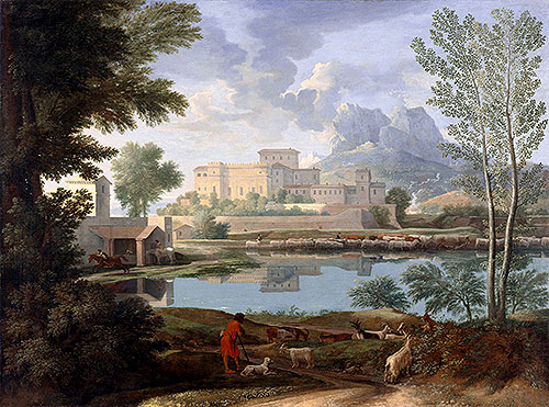 Landscape with a Calm, c.1650/51 | Nicolas Poussin | Giclée Leinwand Kunstdruck
