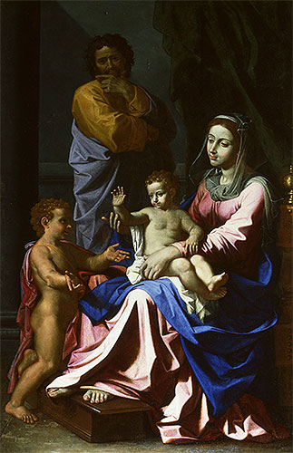The Holy Family with the Infant Saint John the Baptist, 1655 | Nicolas Poussin | Giclée Leinwand Kunstdruck