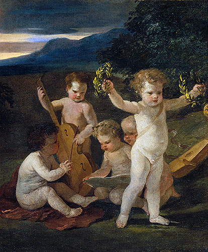 Concert of Cupids, c.1626/27 | Nicolas Poussin | Giclée Leinwand Kunstdruck