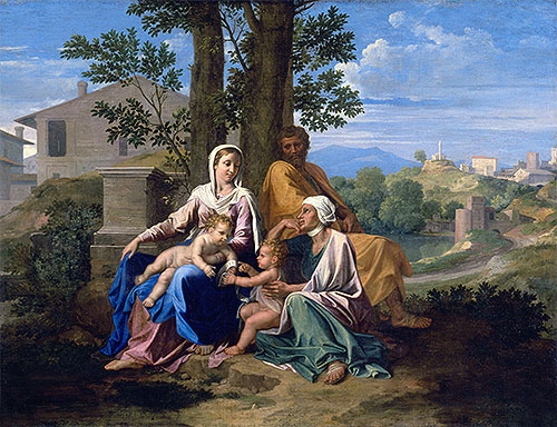 The Holy Family with Saint John and Saint Elizabeth in a Landscape, c.1650 | Nicolas Poussin