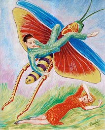 Der Grashüpfer, 1931 von Nils von Dardel | Leinwand Kunstdruck