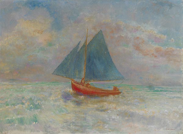 Das rote Boot, c.1910 | Odilon Redon | Giclée Leinwand Kunstdruck