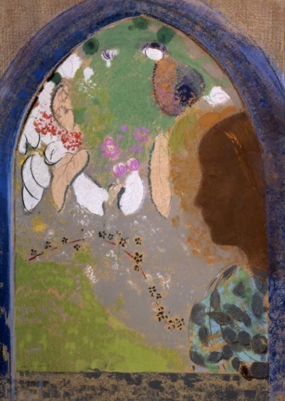 Frau am Fenster, 1910 | Odilon Redon | Giclée Leinwand-Kunstdruck