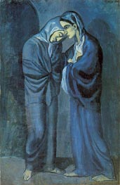 Zwei Schwestern (Das Treffen), 1902 von Picasso | Leinwand Kunstdruck