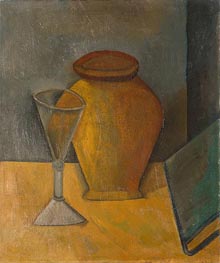 Pot, Glass and Book | Picasso | Painting Reproduction