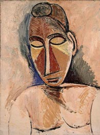 Nackt (Büste), 1907 von Picasso | Leinwand Kunstdruck
