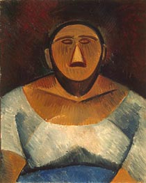 Bäuerin (halbe Länge), 1908 von Picasso | Leinwand Kunstdruck