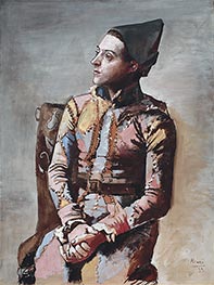 Seated Harlequin | Picasso | Painting Reproduction
