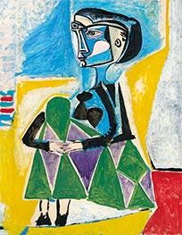Hockende Frau (Jacqueline), 1954 von Picasso | Leinwand Kunstdruck