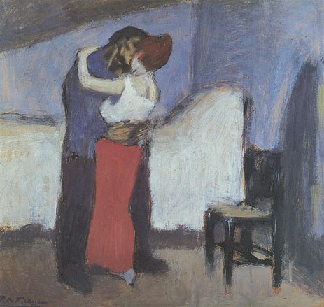 Datum (Umarmung), 1900 | Picasso | Giclée Leinwand Kunstdruck