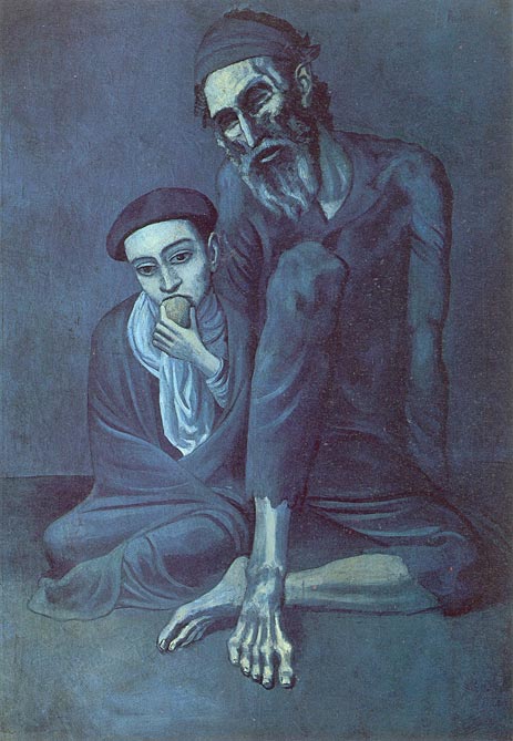 Alter Jude mit dem Jungen, 1903 | Picasso | Giclée Leinwand Kunstdruck