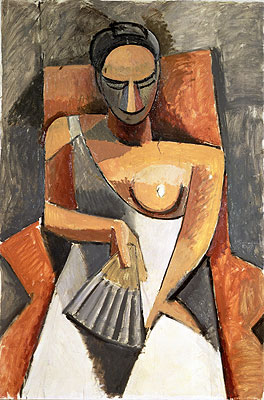 Woman with a Fan, 1907 | Picasso | Giclée Leinwand Kunstdruck