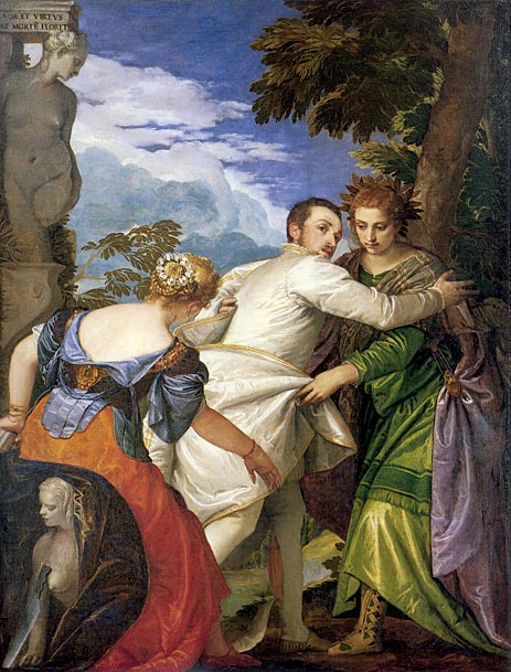 Allegory of Virtue and Vice (Choice of Hercules), c.1580 | Veronese | Giclée Leinwand Kunstdruck