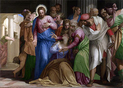 Christus spricht zu einer knieenden Frau (Die Bekehrung der Maria Magdalena), a.1546 | Veronese