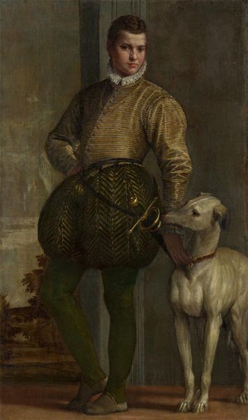 Veronese | Junge mit Windhund, 1570s | Giclée Leinwand Kunstdruck