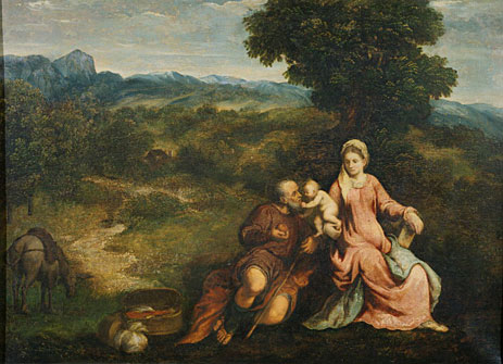 Ruhe auf der Flucht nach Ägypten, c.1520/30 | Paris Bordone