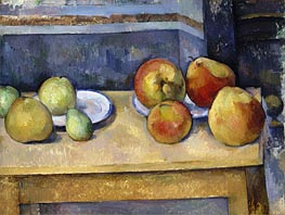 Still Life - Apples and Pears, c.1885/87 by Cezanne | Canvas Print