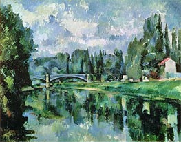 The Banks of the Marne at Creteil, c.1888 by Cezanne | Canvas Print