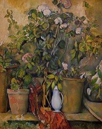 Terracotta Pots and Flowers, c.1891/92 by Cezanne | Canvas Print